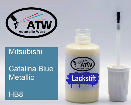 Mitsubishi, Catalina Blue Metallic, HB8: 20ml Lackstift, von ATW Autoteile West.